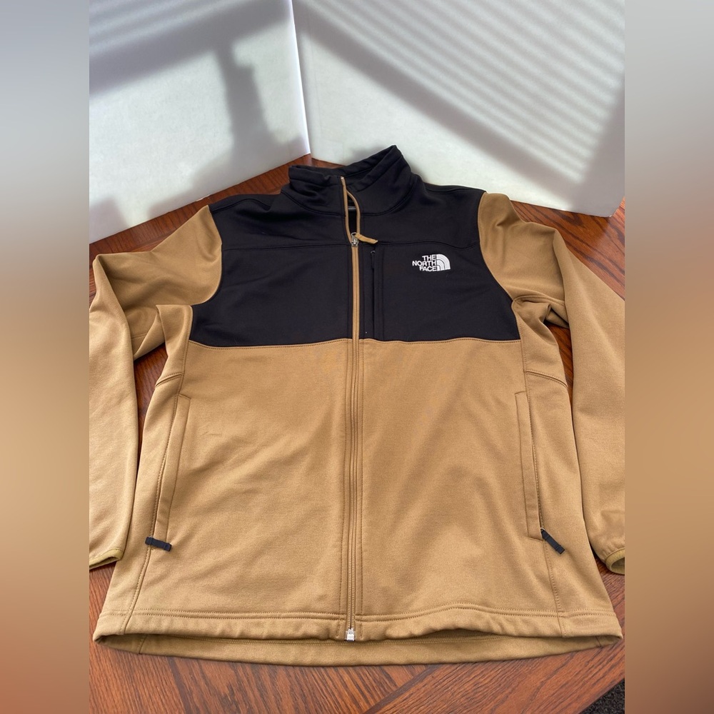 The North Face Two‑Tone Black and Tan Performance Fleece Jacket
